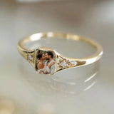 Custom Birthstone Ring Personalized Two Photo Colors Customized Gift for Her Valentine