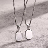 Personalized Geometric Stainless Steel Necklace Customized A-Z Letters Pendant