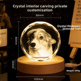 Personalized Crystal Photo and Text Desktop Decor Custom Photo Night Light Optional Crystal Shapes
