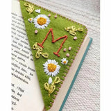Personalized Embroidered Book Triangle Felt Corner Bookmark Custom One Letter Four Seasons Styles