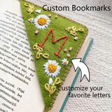 Personalized Embroidered Book Triangle Felt Corner Bookmark Custom One Letter Four Seasons Styles