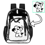 Custom Transparent PVC Backpack Personalized Waterproof Bag 43x32.5cm