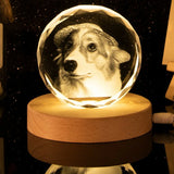 Personalized Crystal Photo and Text Desktop Decor Custom Photo Night Light Optional Crystal Shapes