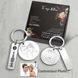 Personalized Calendar Keychain Custom Photo Heart Circle Stainless Steel Gift for Couples Anniversary Birthday Customized Memory Keepsake