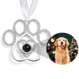 Personalized Paw Photo Ornament Custom Projection Ornaments Christmas Gifts for Pet Lovers Memorial Gifts