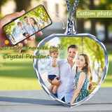 Custom Photo Pendant Personalized Crystal Heart shaped Keychain memorial Gifts