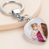 Custom Photo Pendant Personalized Crystal Heart shaped Keychain memorial Gifts