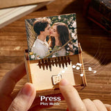 Custom Wooden Music Box Personalized Any Song Tune or Voice Customized Photo Text Gift for Mothers Day