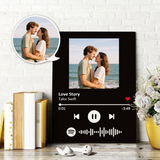 Custom Canvas Wall Art Personalized Spotify Code Oil Painting Customized Black Gift for Couple Anniversary