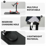 Custom Bamboo Square Rotating Phone Stand Personalized Photo Dock Customized Gift for Teens Dads Fathers Day