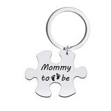 Custom Block Puzzle Keychain Personalized Engraved Wood Customized Gift for Couple Valentine