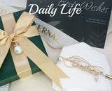 Custom gold clad Pearl Pin Personalized Letter Name Stylized Design Gift 6.6cm Length
