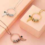 Personalized Birthstone Stainless Steel Leaf shaped Necklace Customized Text Gift