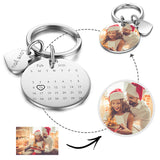 Custom Heart Calendar Keychain Personalized Stainless Date Marker Customized Gift for Couple Anniversary