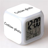 Personalized Color Changing Alarm Clock Custom Photo Gift for Father's Day Customized LED Cube Acrylic Shape