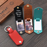 Custom Leather Photo Keychain Drive Safe Engraved Personalized Gift for Boyfriend Valentine Anniversary Customized Oval Tag
