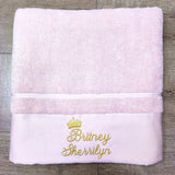 Customized Embroidery Towel Personalized Text Towels Crown with Name 10 Colors