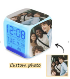 Personalized Color Changing Alarm Clock Custom Photo Gift for Father's Day Customized LED Cube Acrylic Shape