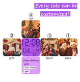 Personalized Color Changing Alarm Clock Custom Photo Gift for Father's Day Customized LED Cube Acrylic Shape