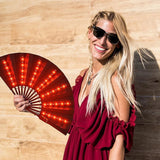 LED Glow Hand Fan Folding Dance Fan for Women