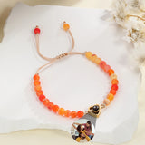 Personalized Custom Photo Projection Bracelet Colorful Bead Chain Heart Pendant Women's Bracelet Anniversary Gifts Jewelry