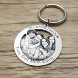 Personalised Photo Keychain Custom Picture Keyring Family Portrait Key Chain Engraved Jewelry Gifts for Her Families Member Gift