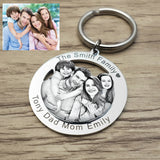 Personalised Photo Keychain Custom Picture Keyring Family Portrait Key Chain Engraved Jewelry Gifts for Her Families Member Gift