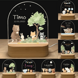 Personalized 3D Children Animal Lamp Custom First Name Night Light For Decoration Gift
