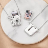 Personalized Camera Photo Locket Necklace Custom Envelope Picture Necklace for Women Mother Pet Birthday Memorial Jewelry Gift