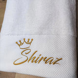 Customized Embroidery Towel Personalized Text Towels Crown with Name 10 Colors