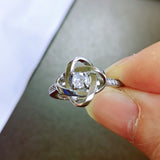 Personalized Clover Ring Custom Engravable 4 Names Copper Open Band for Gift