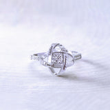 Personalized Clover Ring Custom Engravable 4 Names Copper Open Band for Gift