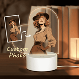 Personalized Photo Heart Acrylic Night Light 3 Light Modes Custom Decor Touch Control Soft Glow