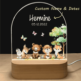 Personalized 3D Children Animal Lamp Custom First Name Night Light For Decoration Gift