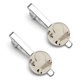 Personalized Picture Tie Clip Set (2PC) Custom Diff Designs 5.5x2.2cm