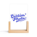 Custom Photo Acrylic Night Light Wood Base Color Changing Personalized Gift