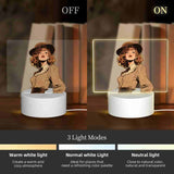 Personalized Photo Square Acrylic Night Light 3 Light Modes Custom Decor Touch Control Soft Glow