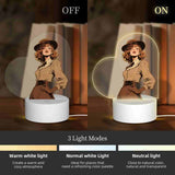Personalized Photo Heart Acrylic Night Light 3 Light Modes Custom Decor Touch Control Soft Glow