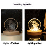 Personalized Crystal Photo and Text Desktop Decor Custom Photo Night Light Optional Crystal Shapes