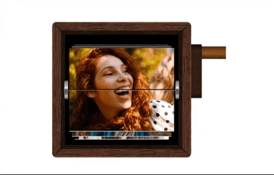 Custom Photo Flipbook Hand Cranked Mechanical Personalized Walnut Box with Light