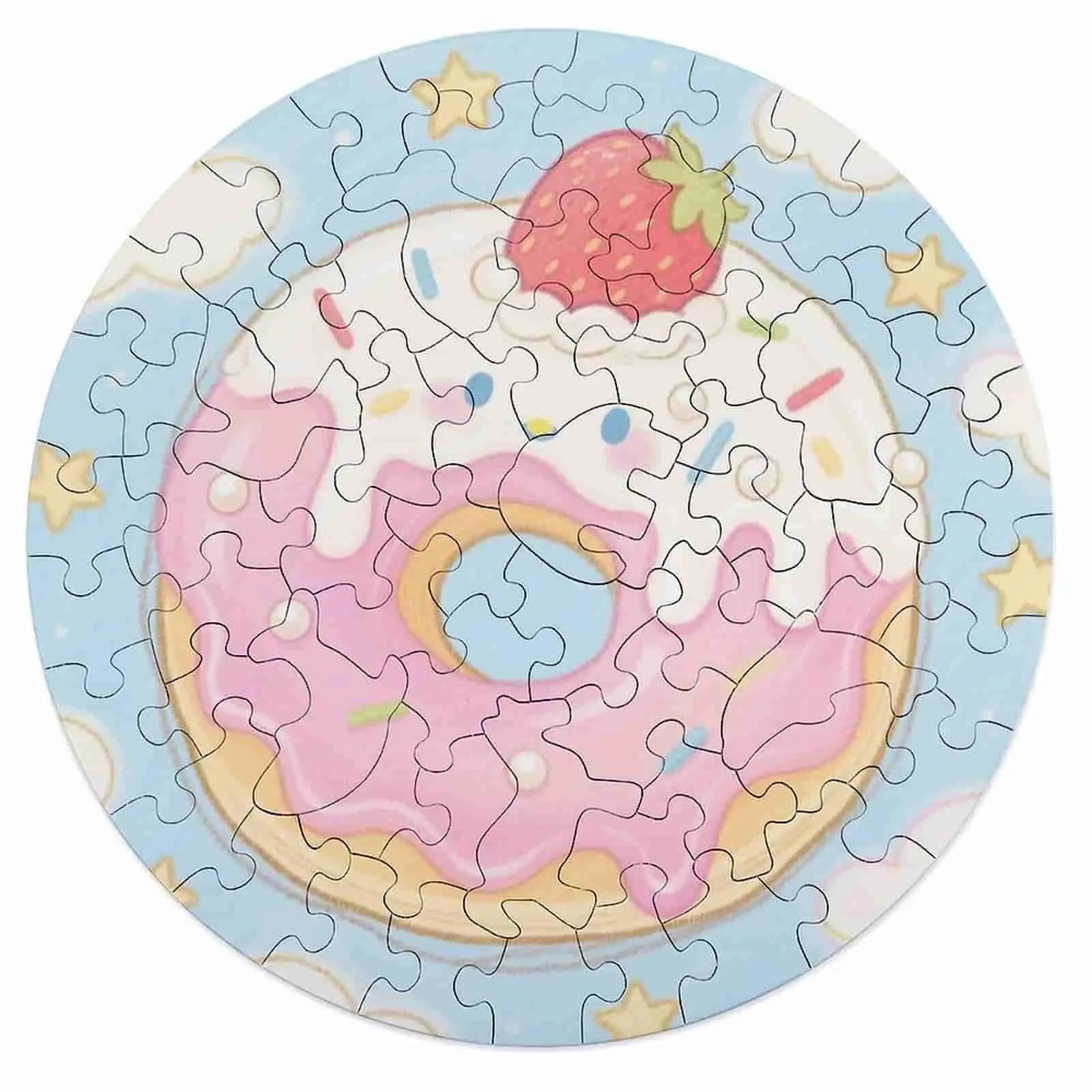 Personalized Water Color Style Puzzle Custom  Photo Round Jigsaw with 3 Size Selection