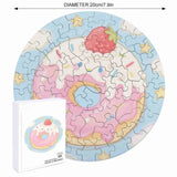 Personalized Water Color Style Puzzle Custom  Photo Round Jigsaw with 3 Size Selection