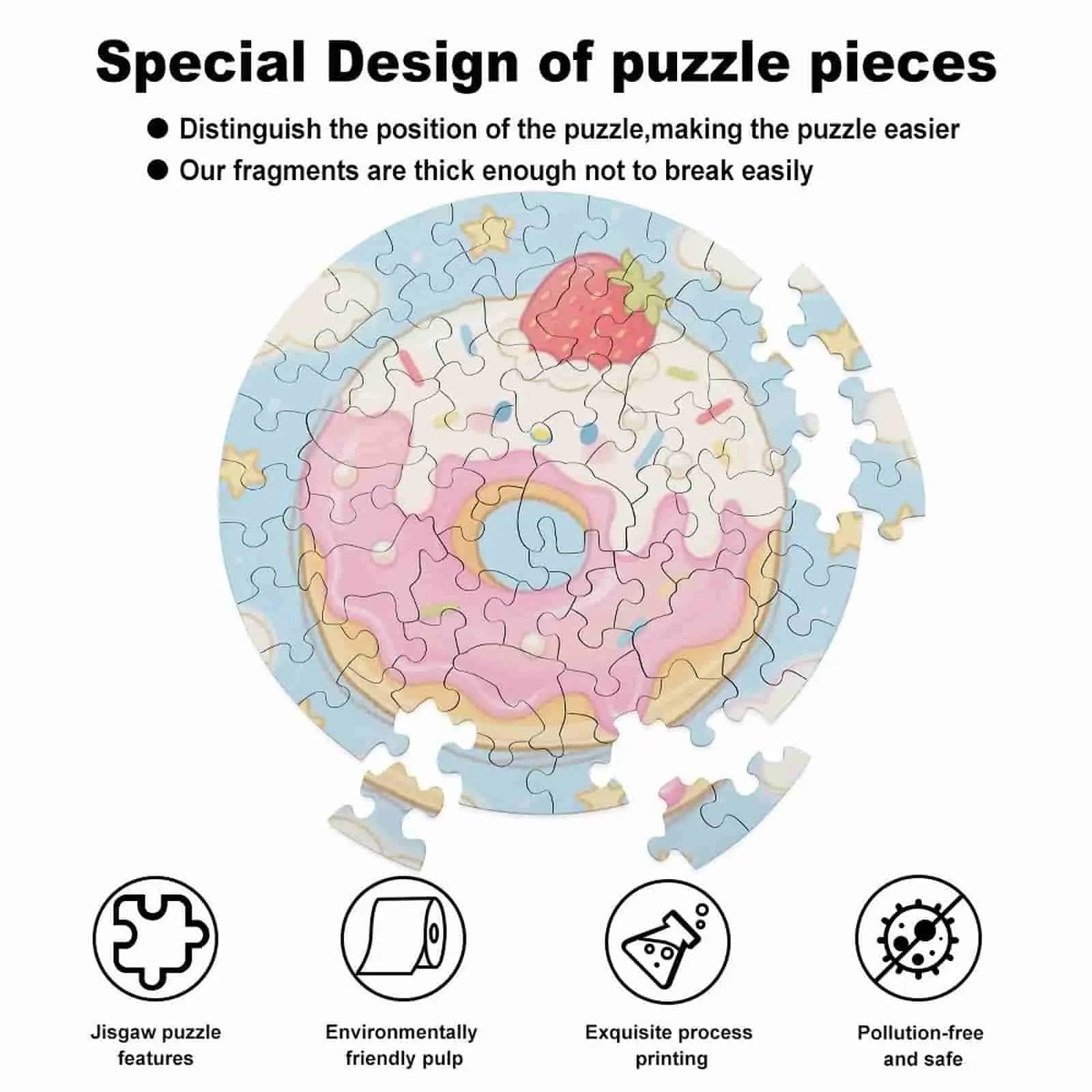 Personalized Water Color Style Puzzle Custom  Photo Round Jigsaw with 3 Size Selection
