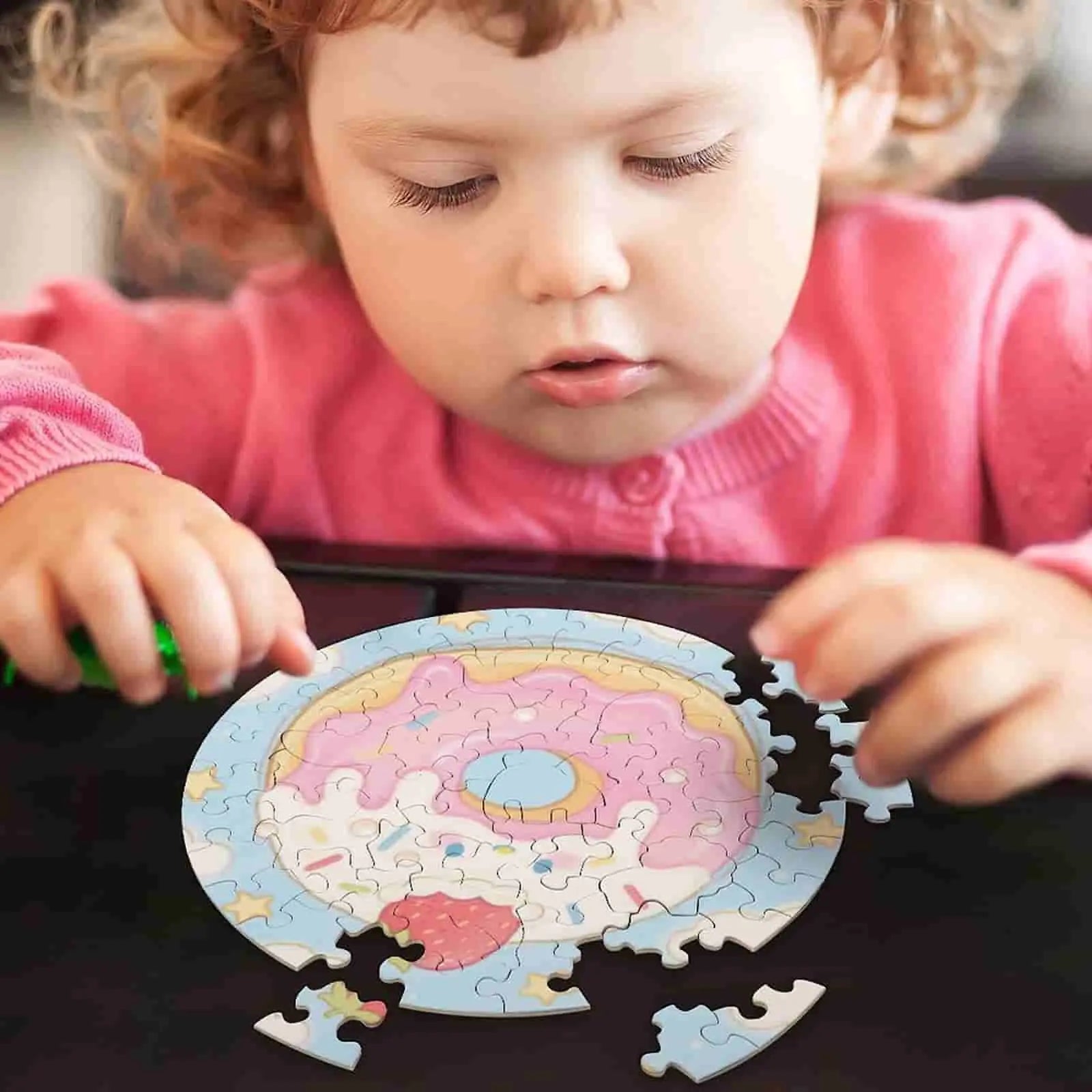 Personalized Water Color Style Puzzle Custom  Photo Round Jigsaw with 3 Size Selection