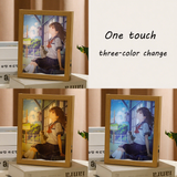 Custom Photo Frame  Personalized Picture Decor with Night Light & Mirror