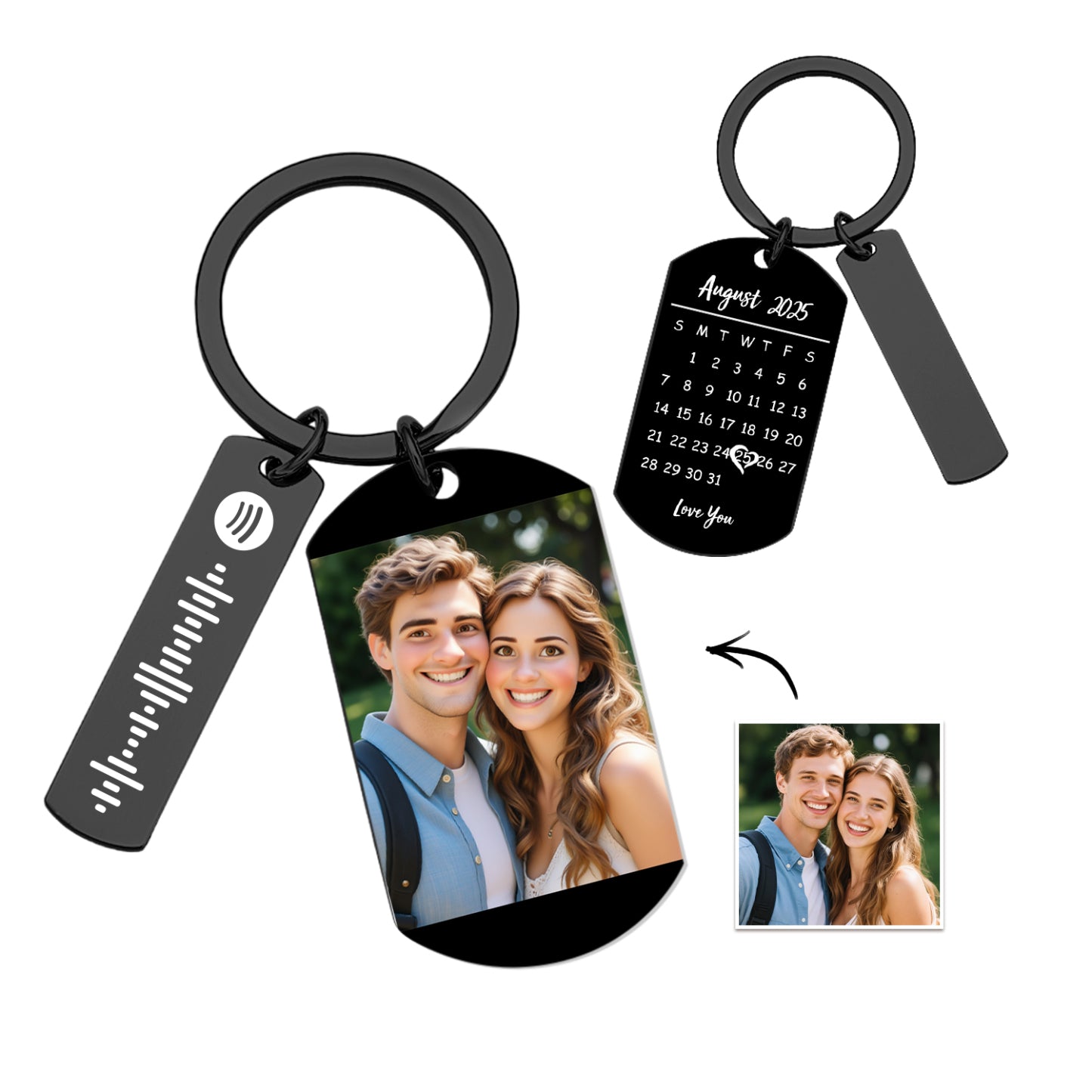 Custom Stainless Steel Keychain Personalized Photo Printed Decoration
