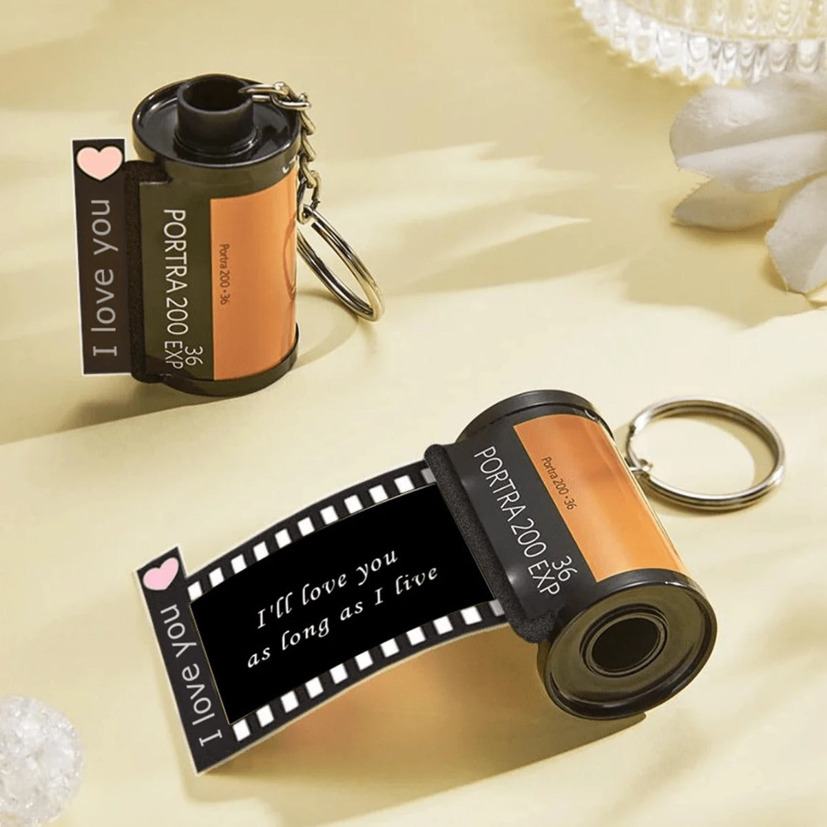 Custom Text For The Film Roll Keychain Personalized Picture with Reel Album Customized Gift