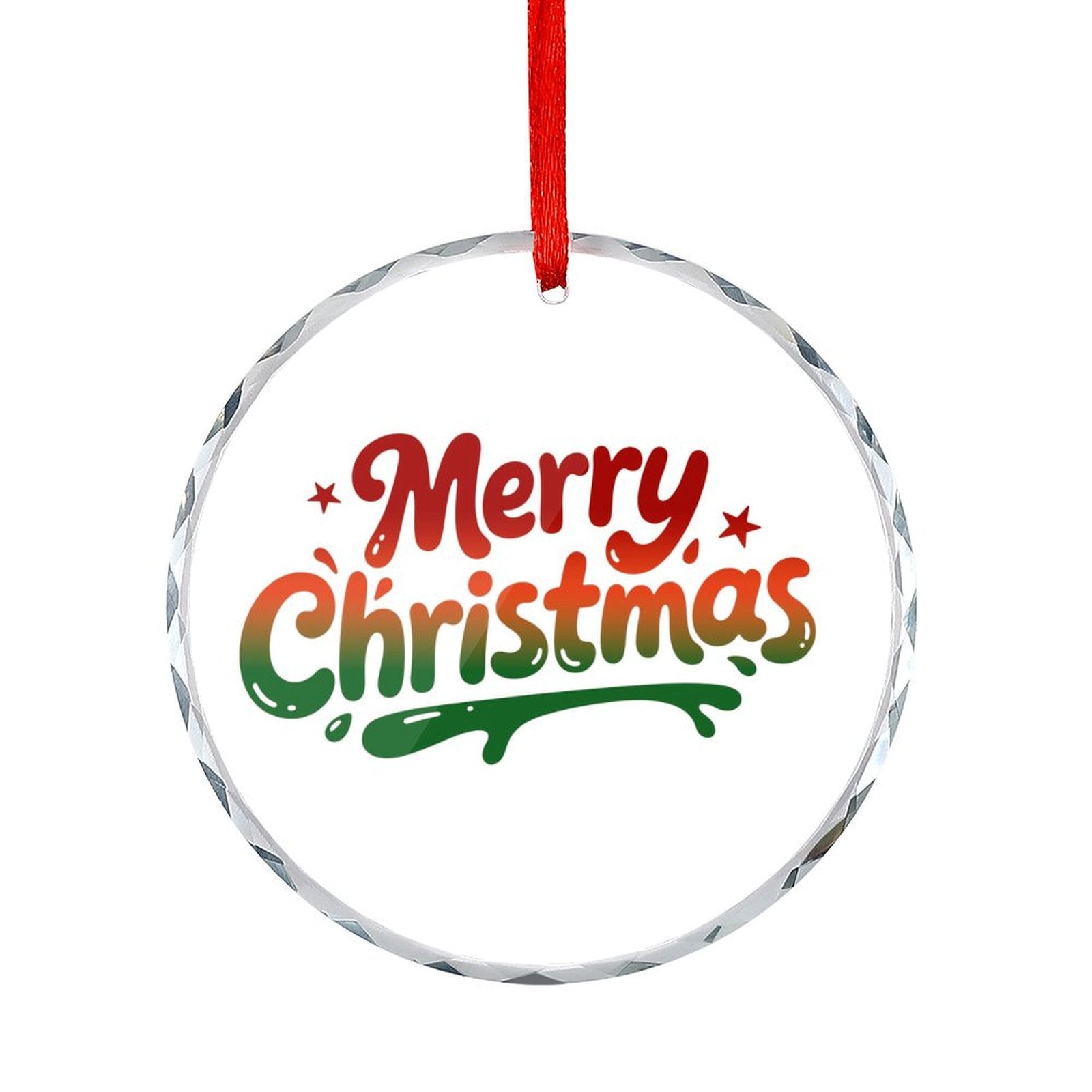 Custom Crystal Glass Pendant Personalized Photo Round Ornament Decoration