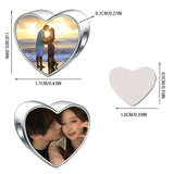 Personalized Silver Plated Heart Shaped Bracelet Custom Heat Transfer Photo For Couple