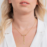 Custom Engraved Copper Name Necklace Personalized Love Mom Heart Baby Feet Charm For Mother's Day